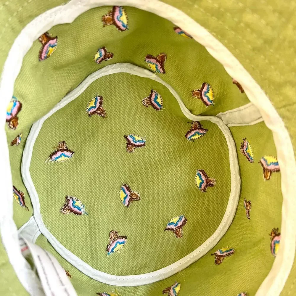 Urban Outfitters Mushroom Bucket Hat Light Green Packable